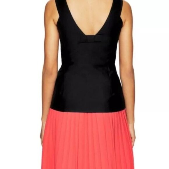 Kate Spade Top Black V-Neck Sleeveless Peplum Hem Back Bow Blouse 0 - Picture 2 of 9
